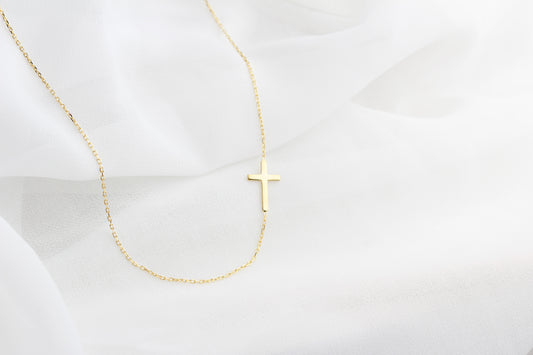 925k Sterling Silver Cross Necklace - alternate view 2