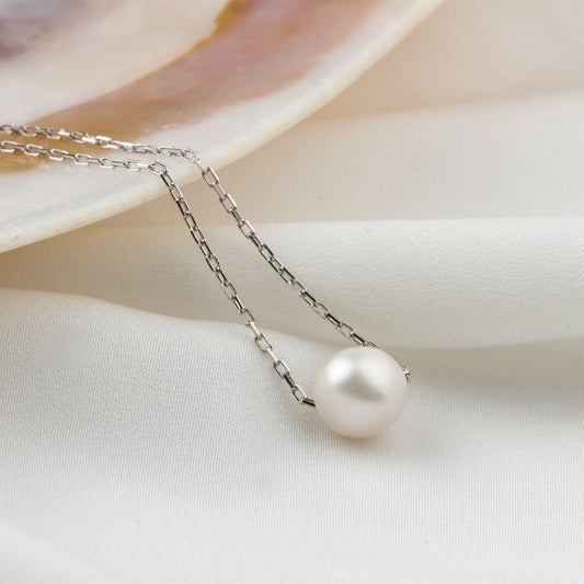 925k Sterling Silver Pearl Necklace - alternate view 2