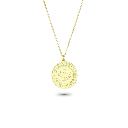 925k Sterling Silver Pisces Zodiac Necklace - alternate view 2