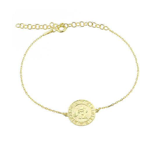 925k Sterling Silver Aquarius Zodiac Bracelet - alternate view 2