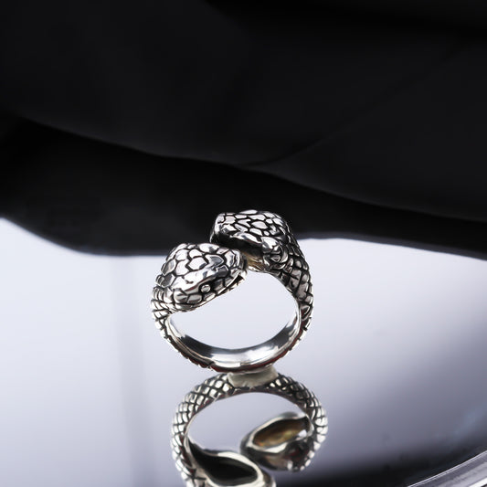 925k Sterling Silver Men Snake Ring - alternate view 2