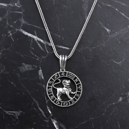 925k Sterling Silver Male Leo Sign Necklace - alternate view 2