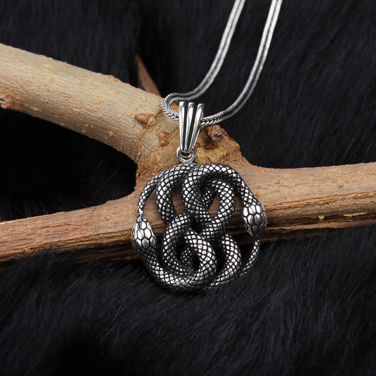 925k Sterling Silver Men Snake Necklace - alternate view 2