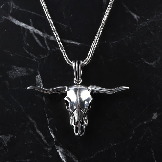 925k Sterling Silver Men Buffalo Necklace - alternate view 2