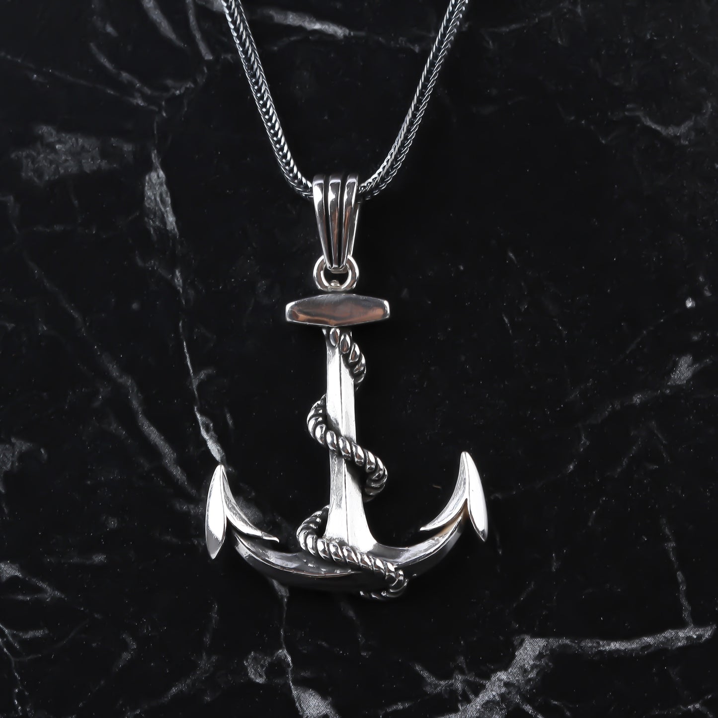 MEN SHIP ANCHOR PENDANT NECKLACE