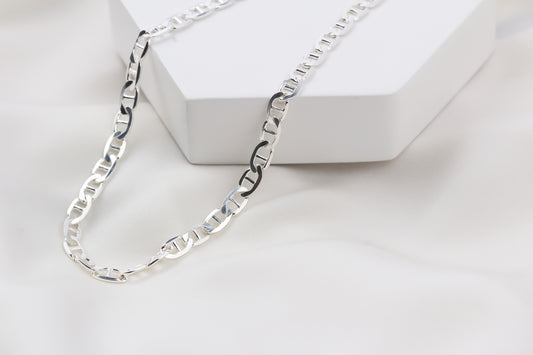 925k Sterling Silver 5mm Mariner Chain Necklace - alternate view 2