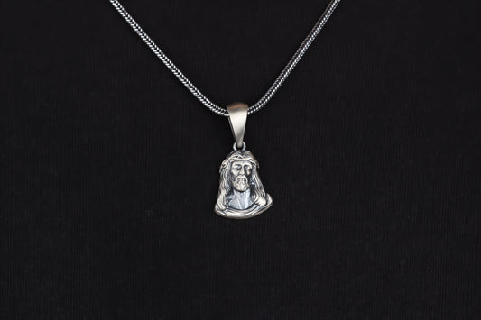 925k Sterling Silver Gourmet Chain Jesus Christ Necklace - alternate view 2