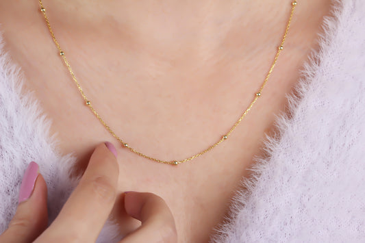 925k Sterling Silver Ball Chain Necklace - alternate view 2
