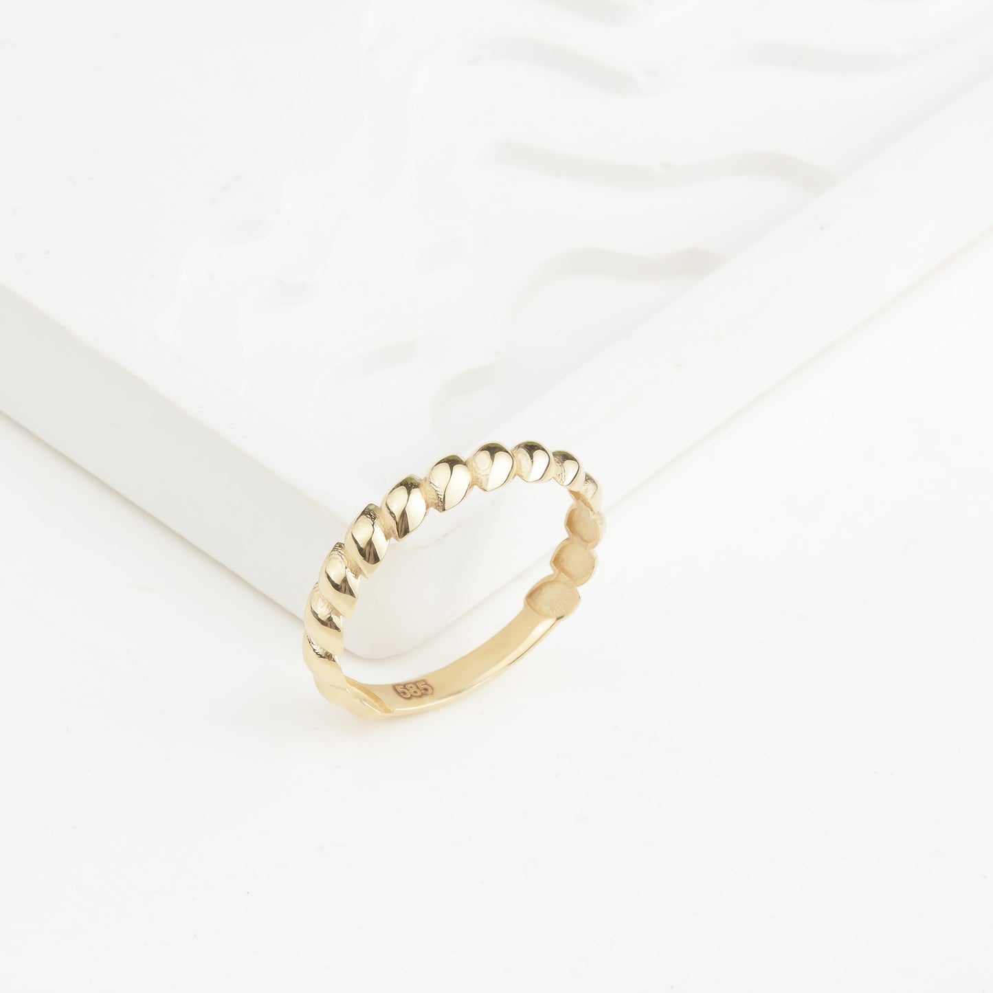 14k Solid Gold Twisted Ring - alternate view 6
