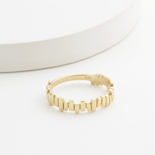 14k Solid Gold Asymmetrical Ring - alternate view 2