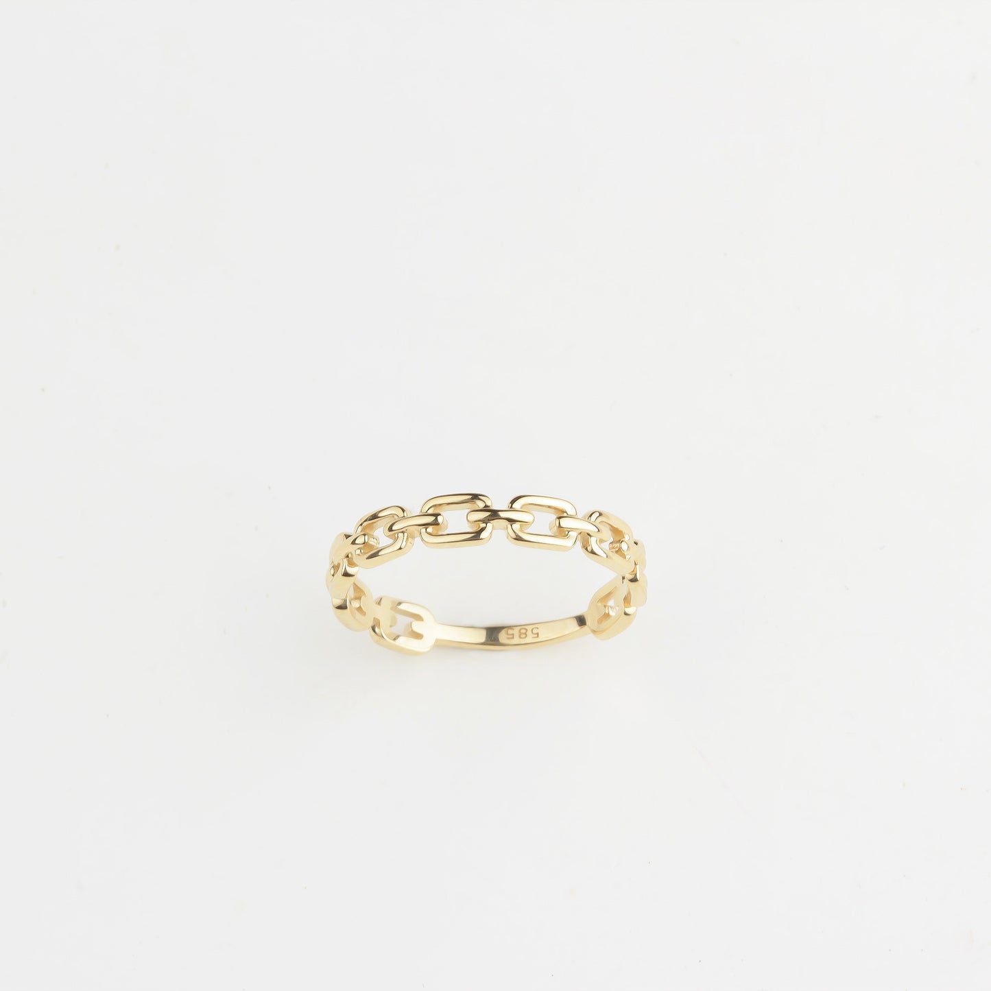 14k Solid Gold Chain Ring - alternate view 6