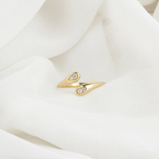 14k Solid Gold Stone-Set Ring - alternate view 2
