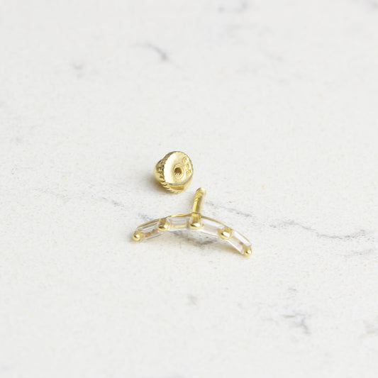 14k Solid Gold Baguette Helix Piercing - alternate view 2