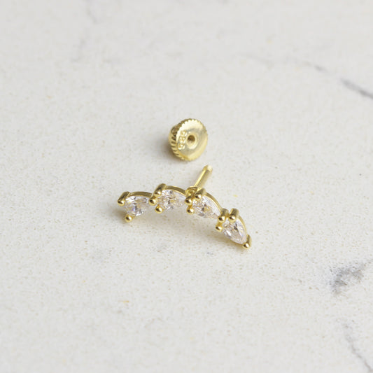 14k Solid Gold Geometric Helix Piercing - alternate view 2