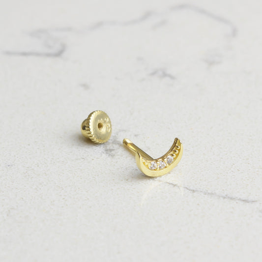 14k Solid Gold Moon Helix Piercing - alternate view 2