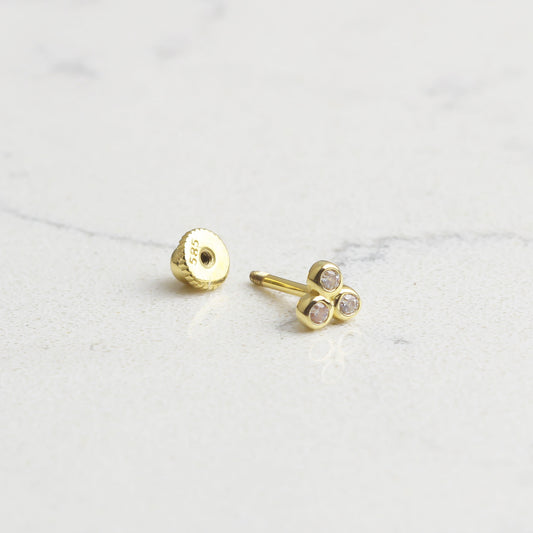 14k Solid Gold Three Stone Helix Piercing - alternate view 2