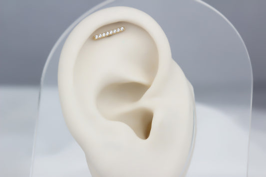 14k Solid Gold Line Helix Piercing - alternate view 2