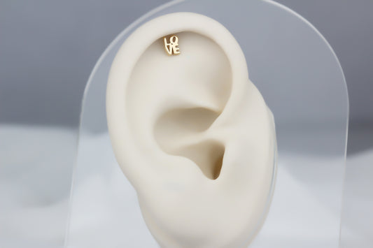 14k Solid Gold Love Helix Piercing - alternate view 2