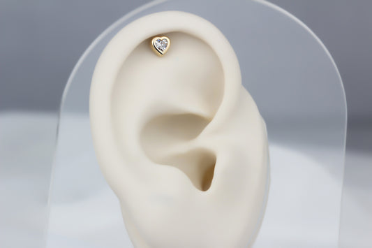 14k Solid Gold Heart Helix Piercing - alternate view 2