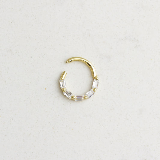 14k Solid Gold Geometric Ring Piercing - alternate view 2