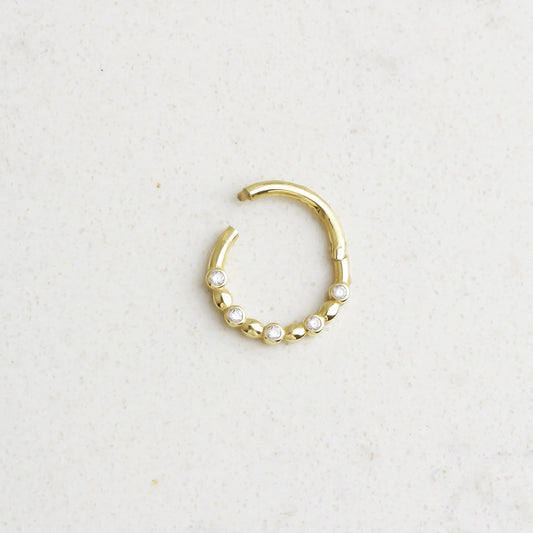 14k Solid Gold Five Stone Ring Piercing - alternate view 2