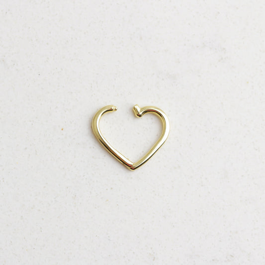 14k Solid Gold Heart Ring Piercing - alternate view 2