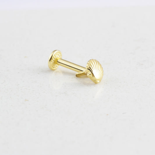 14k Solid Gold Shell Tragus Piercing - alternate view 2