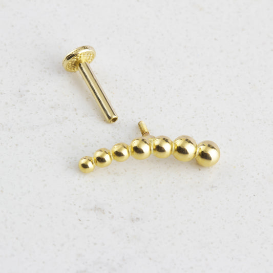 14k Solid Gold Dorica Tragus Piercing - alternate view 2