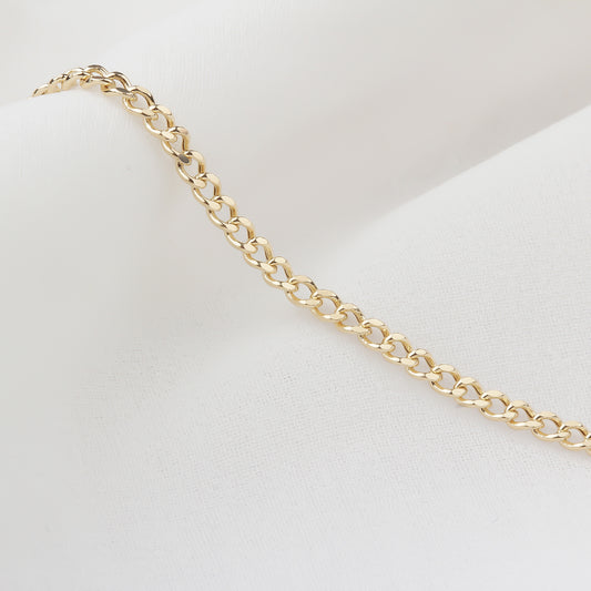 14k Solid Gold Curb Chain Necklace - alternate view 2