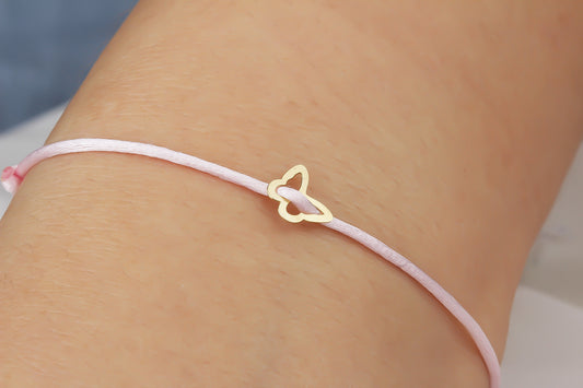 14k Solid Gold Butterfly Rope Bracelet - alternate view 2