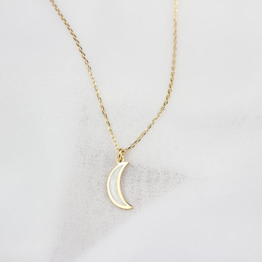 925k Sterling Silver Crescent Necklace - alternate view 2