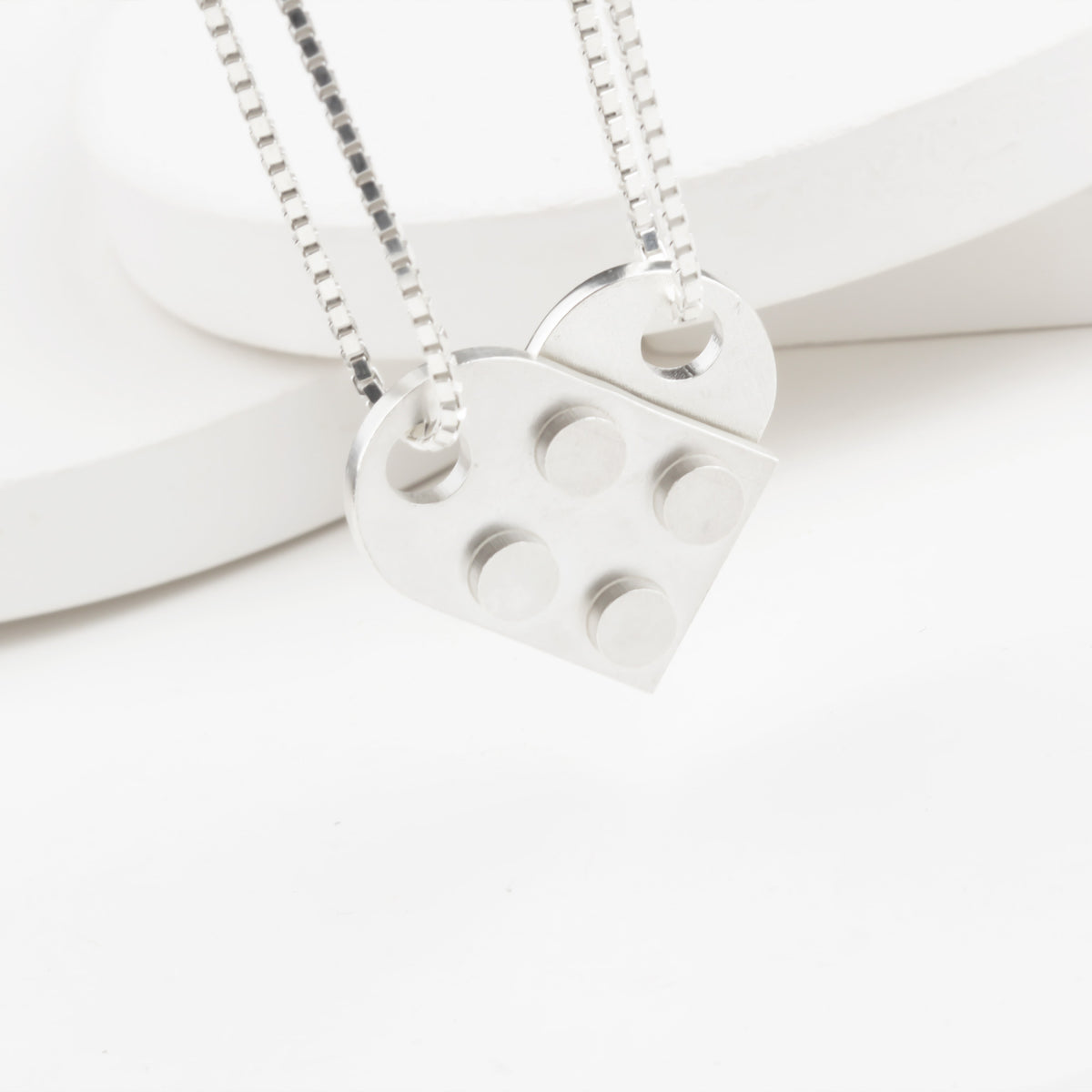 Bricks Jewel Sterling Silver 2x2 Brick Charm Necklace - alternate view 10