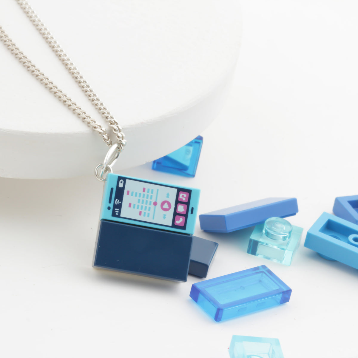 Bricks Jewel Sterling Silver 2x2 Brick Charm Necklace - alternate view 10