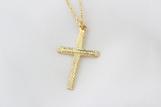 925k Sterling Silver Cross Necklace - alternate view 2