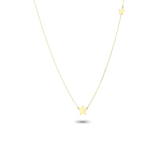 14k Solid Gold Star Necklace - alternate view 2