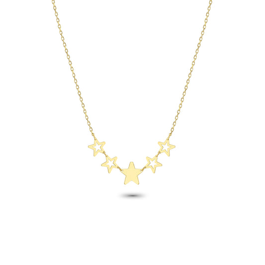 14k Solid Gold Star Necklace - alternate view 2