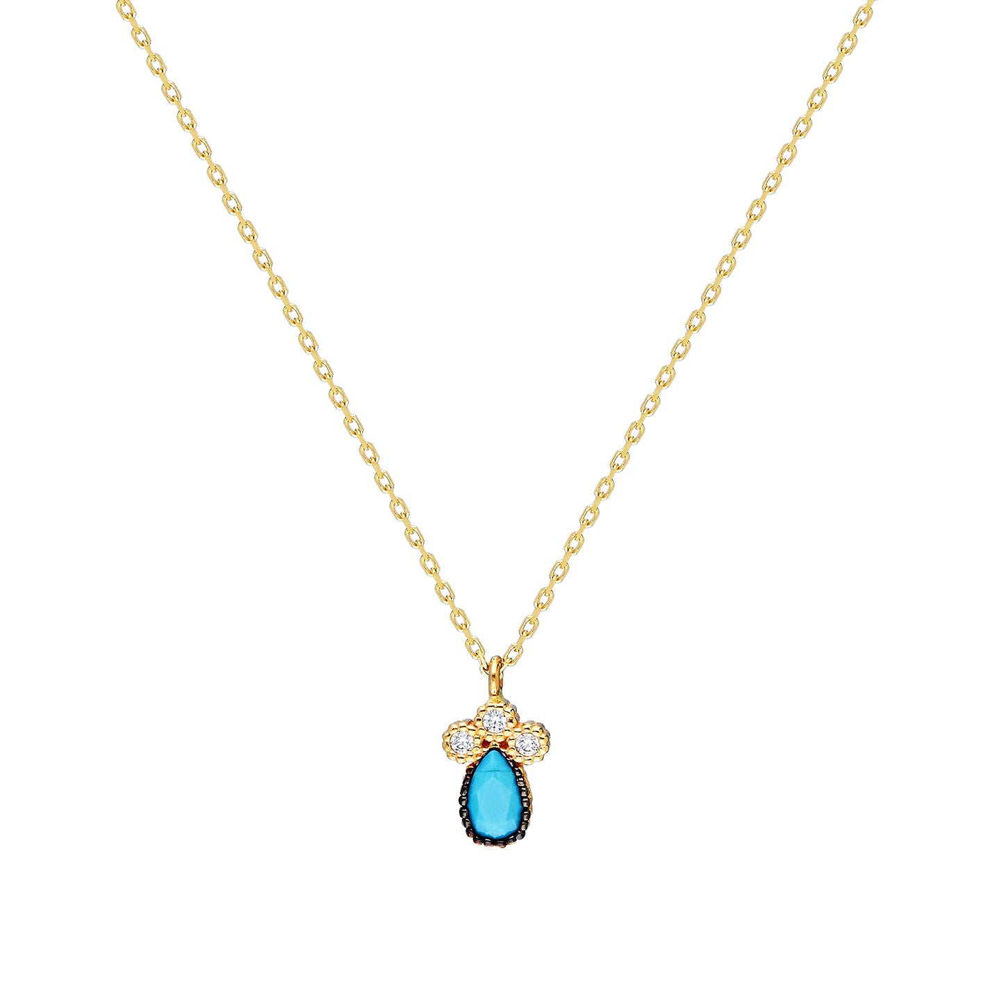 TURQUOISE PAVE NECKLACE