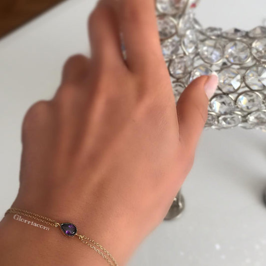 14k Solid Gold Drop Bracelet - alternate view 2