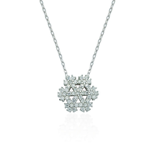 925k Sterling Silver Snowflake Necklace