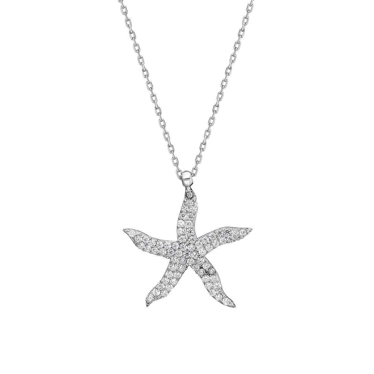 925k Sterling Silver Starfish Necklace