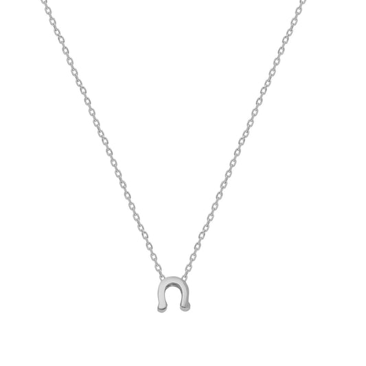 925k Sterling Silver Horseshoe Luck Necklace - alternate view 2