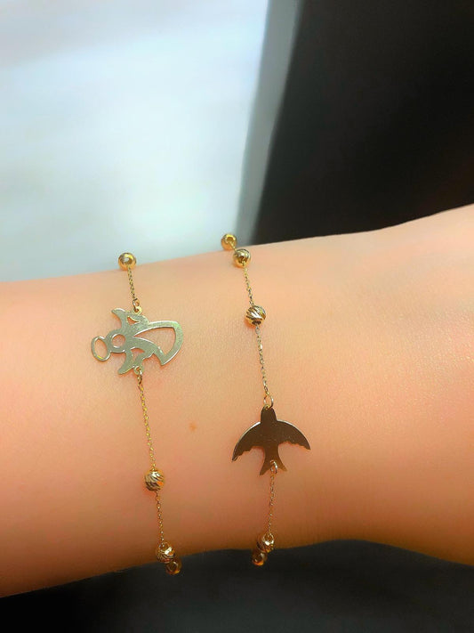 14k Solid Gold Dorika Angel Bracelet - alternate view 2
