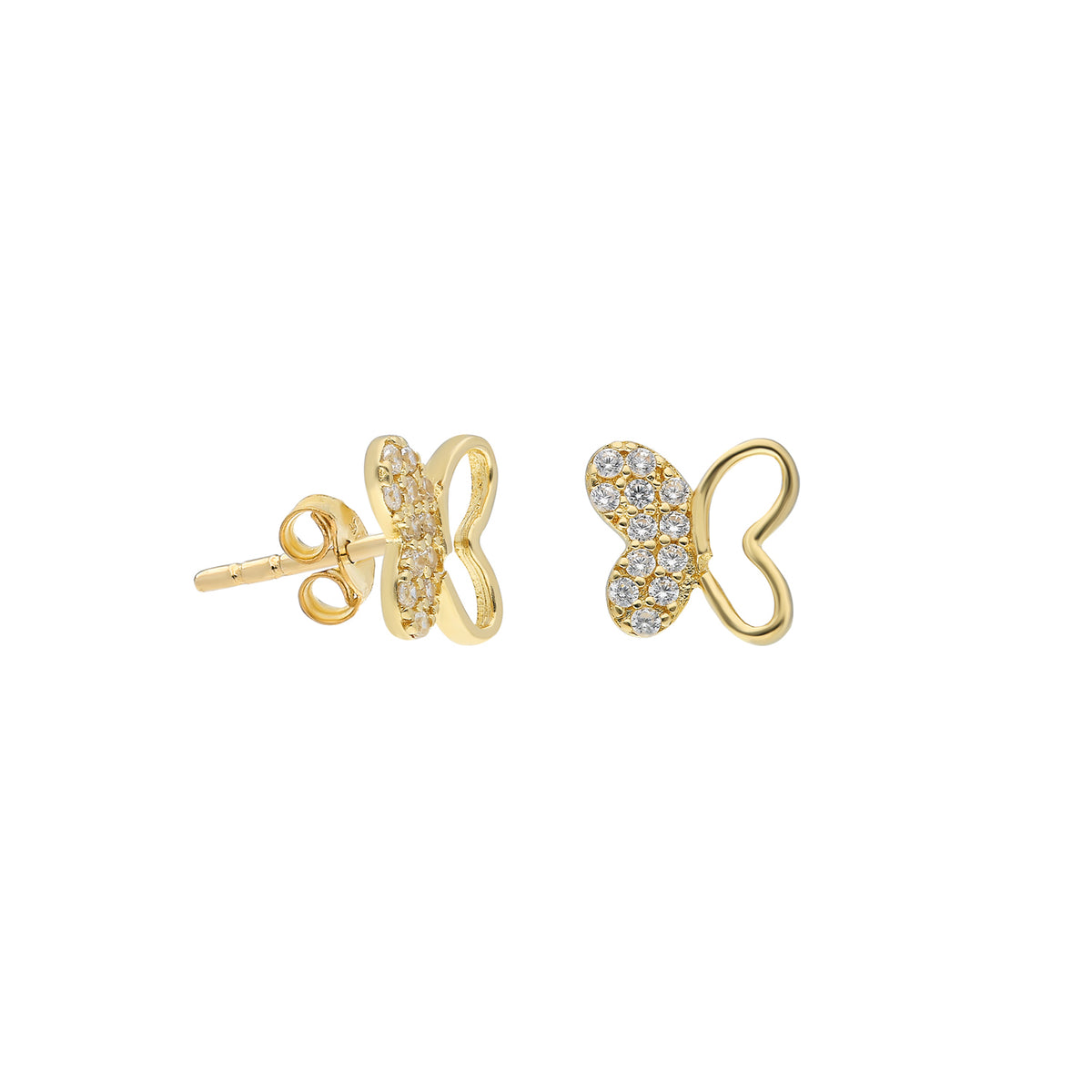 14k Solid Gold Butterfly Earring