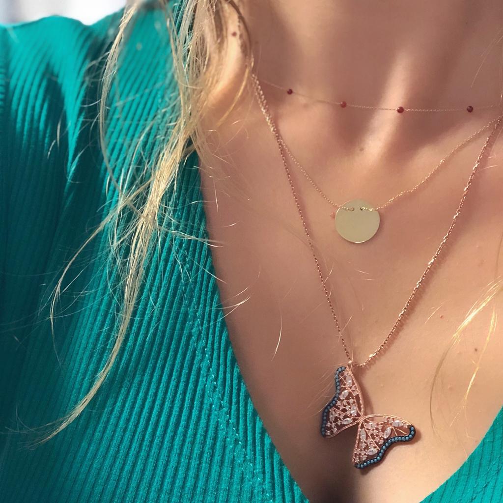 14k Solid Gold Plate Necklace - alternate view 3