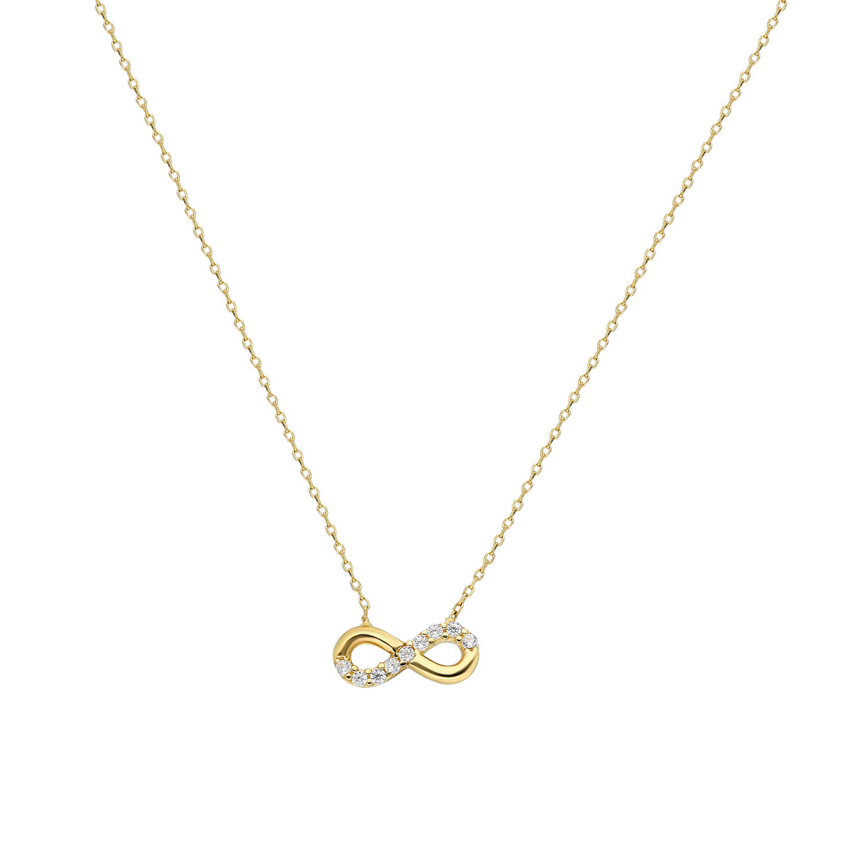 14k Solid Gold Infinity Necklace
