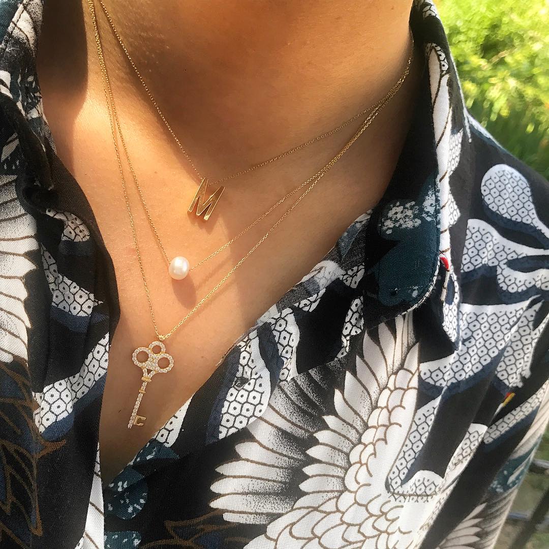 14k Solid Gold Single Pearl Necklace - alternate view 3