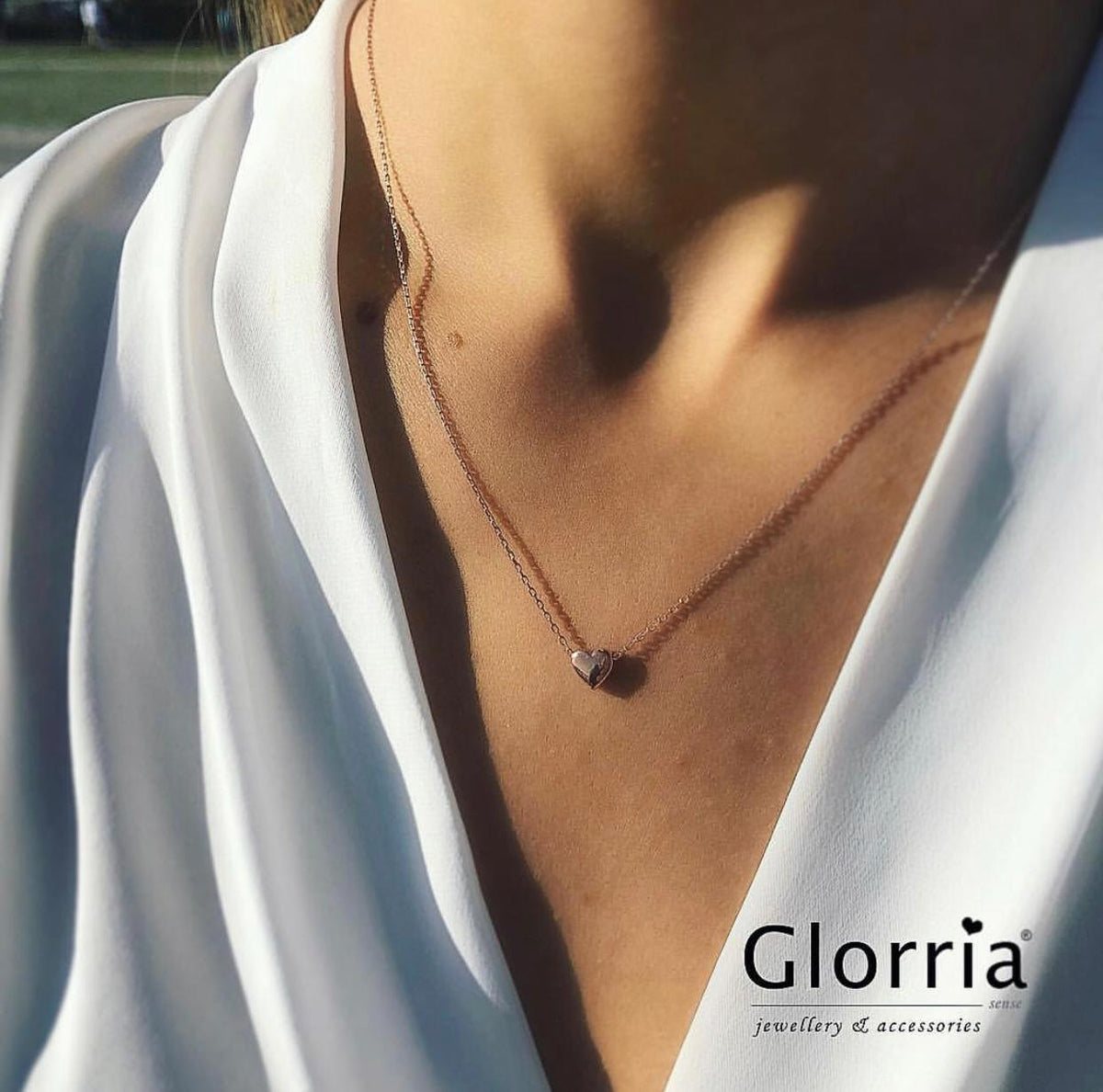 925k Sterling Silver Heart Necklace - alternate view 3