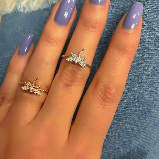 925k Sterling Silver Dragonfly Ring - alternate view 2