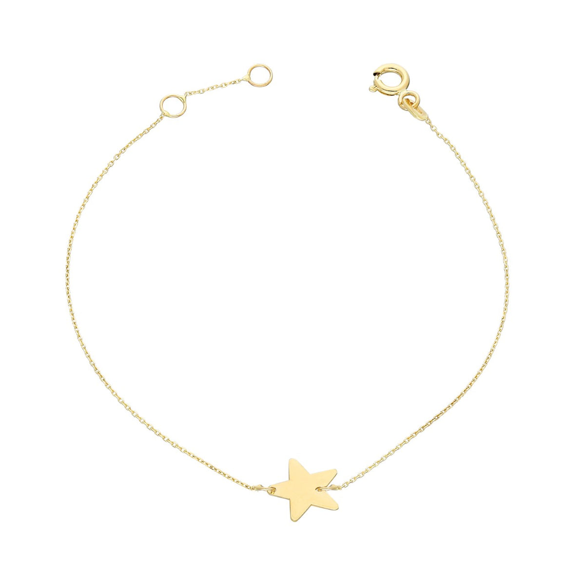 14k Solid Gold Star Bracelet