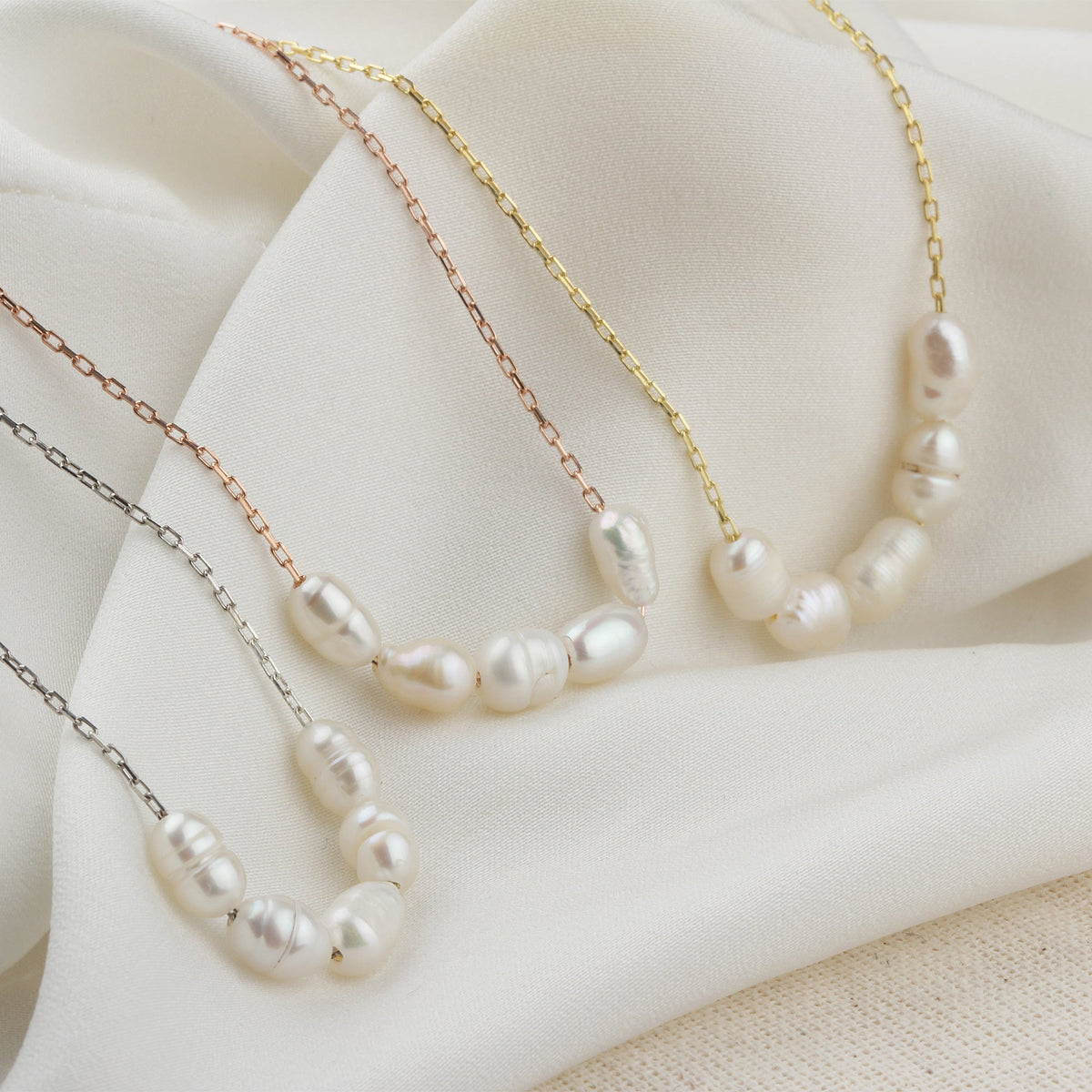 925k Sterling Silver Pearl Necklace - alternate view 4
